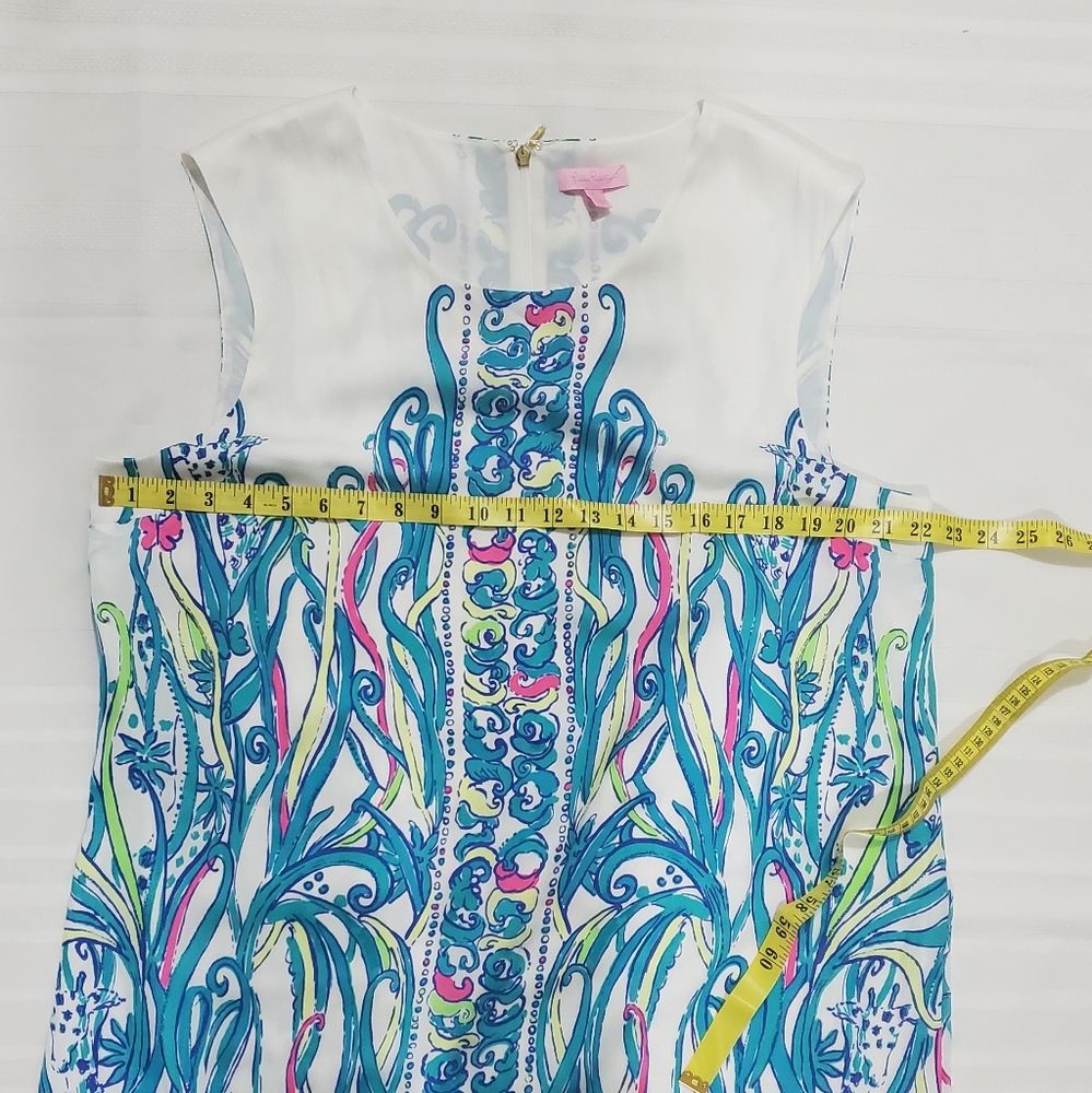 Lilly Pulitzer Iona Resort White Long Story Engineered Print Shift Dress - Picture 4 of 8